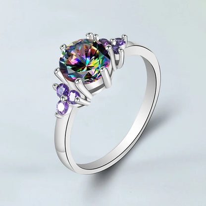 Cellacity Gemstone Ring for Women Charms Silver 925 Jewelry Colorful Zircon Topaz Trendy Female Accessory Delicate Dating Gift San Remo