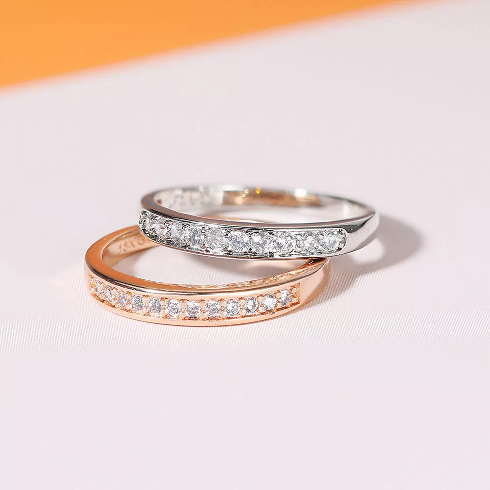 ZHOUYANG Wedding Ring For Women Lover Classic Micro-inserts Cubic Zirconia Wedding Engagement Ring Rose Gold Color Jewelry R062 Desers