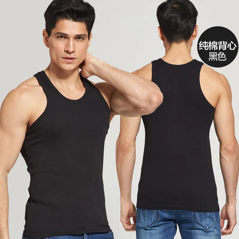 HOT Sale Men's Casual Tank Tops Summer Bodybuilding Sleeveless Vest Square Collar Fashion Male Tees Workout Vest Factory Outlet San Remo