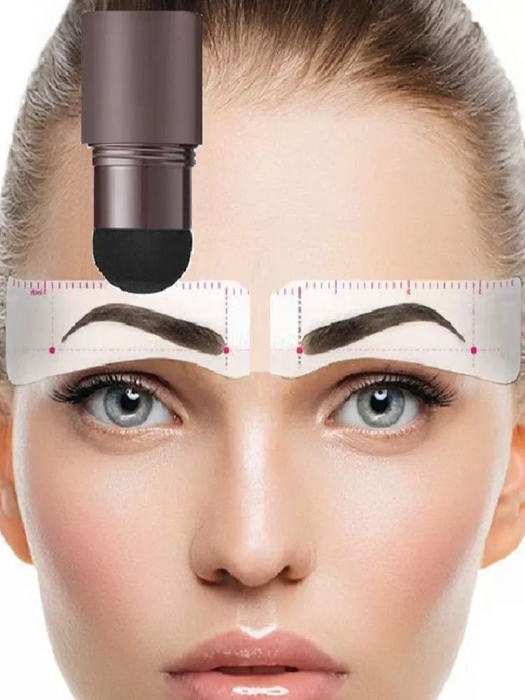 New Brow Stamp Kit Reusable Head Eyebrow Powder Stencil Kit Makeup Shadow Stick One Step Eyebrow Shaping Long Lasting Stamp Kit San Remo Shops