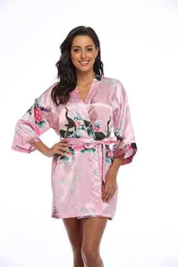 Fashion Satin Robe Female Bathrobe Sexy peignoir femme Silk Kimono Bride Dressing gown sleepwear Night Grow For Women