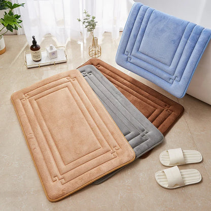 Memory Foam Bathroom Mat Carpets Geometric Bath Mat Toilet Rugs Non-slip Water Absorption Doormat For Bathroom Feet Pad 50x80cm San Remo Shops