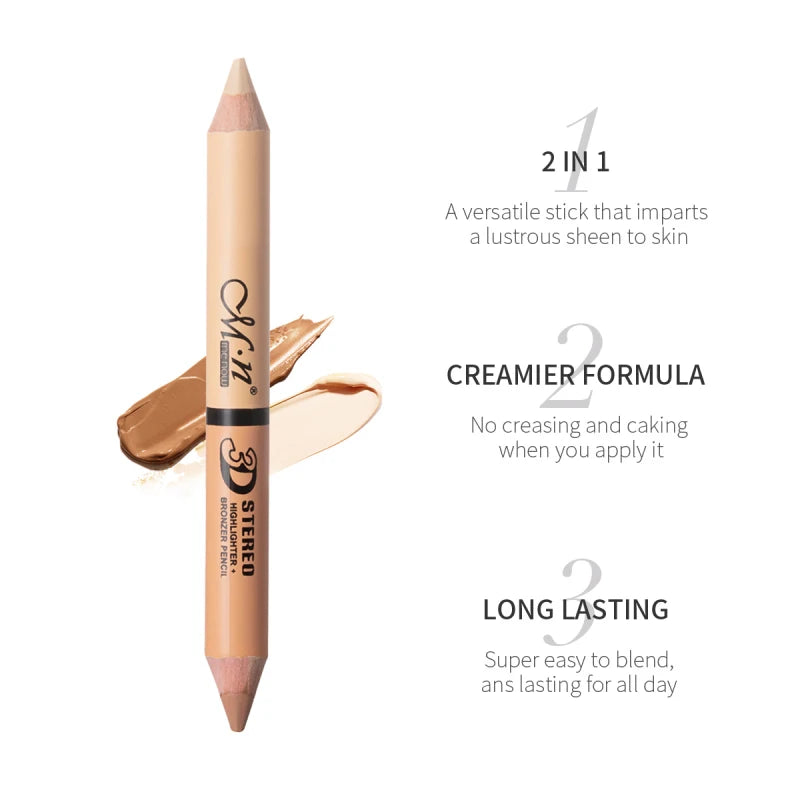 Face Highlighter Concealer Pencil Acne Scars Cover Useful Eye Nose Face Contour Double End Two Function Stick Makeup Tool TSLM1 San Remo