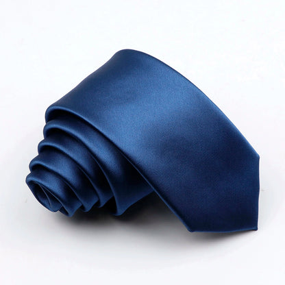 Classic Solid Color Ties For Men 6CM Casual Skinny Polyester Necktie Cravat Red Black Blue Candy Color Daily Shirt Accessory San Remo