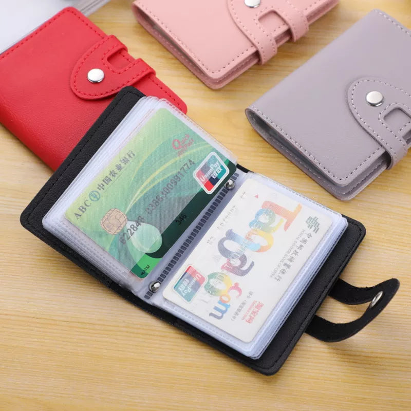 1PCS PU leather soft card holder color multi-card holder male and female bank card holder simple travel solid color small gift San Remo