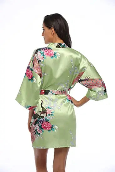 Fashion Satin Robe Female Bathrobe Sexy peignoir femme Silk Kimono Bride Dressing gown sleepwear Night Grow For Women