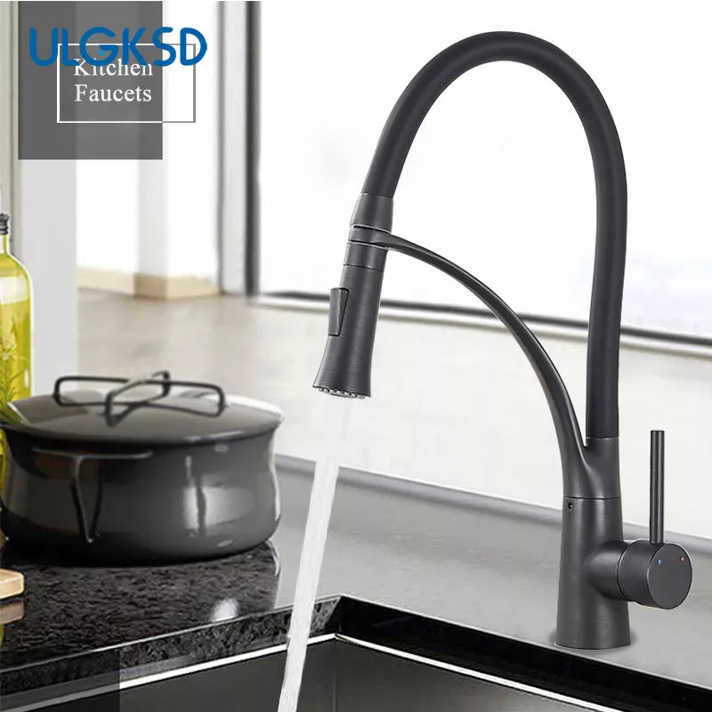 Kitchen Faucet Spray/Stream 2Ways Single Handle Cold Hot Water Mixer Taps Pull Down Deck Mounted Crane For Sinks San Remo