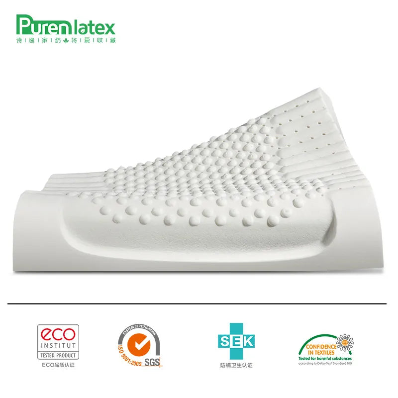 PurenLatex 60x40 Thailand Pure Natural Latex Pillow Remedial Neck Protect Vertebrae Health Care Orthopedic Pillow Slow Rebound San Remo