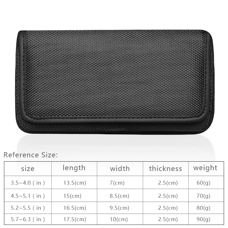 Phone Holster Case Nylon Cell Phone Belt Clip 3.5-6.3 inch  Pouch Carrying Case Waist Bag for iPhone 13 12 Samsung Galaxy Xiaomi