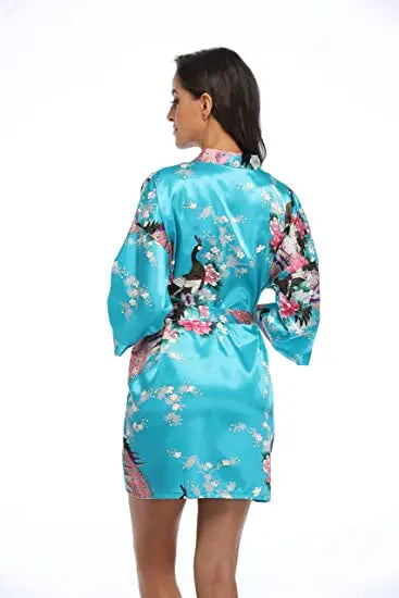 Fashion Satin Robe Female Bathrobe Sexy peignoir femme Silk Kimono Bride Dressing gown sleepwear Night Grow For Women