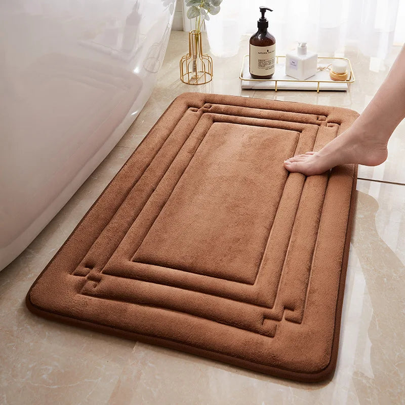 Memory Foam Bathroom Mat Carpets Geometric Bath Mat Toilet Rugs Non-slip Water Absorption Doormat For Bathroom Feet Pad 50x80cm San Remo Shops