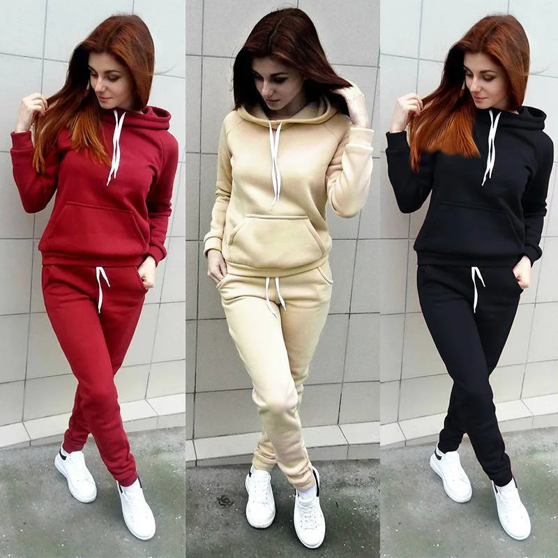 Casual Sweatshirt Ladies Sweat Suit Jogging Set Elegant Women Set Hoodies Sports Tops Pants Run Tracksuit Hot Sale