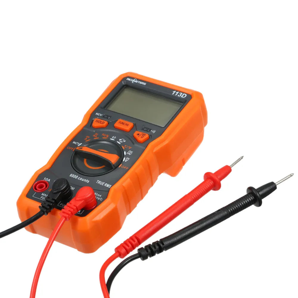 RICHMETERS RM113D Digital Multimeter 6000 Counts NCV Voltage Temperature Measuring Meter with Magnetic Suction Flash Light San Remo