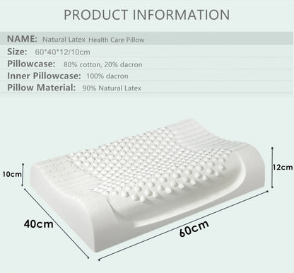 PurenLatex 60x40 Thailand Pure Natural Latex Pillow Remedial Neck Protect Vertebrae Health Care Orthopedic Pillow Slow Rebound San Remo