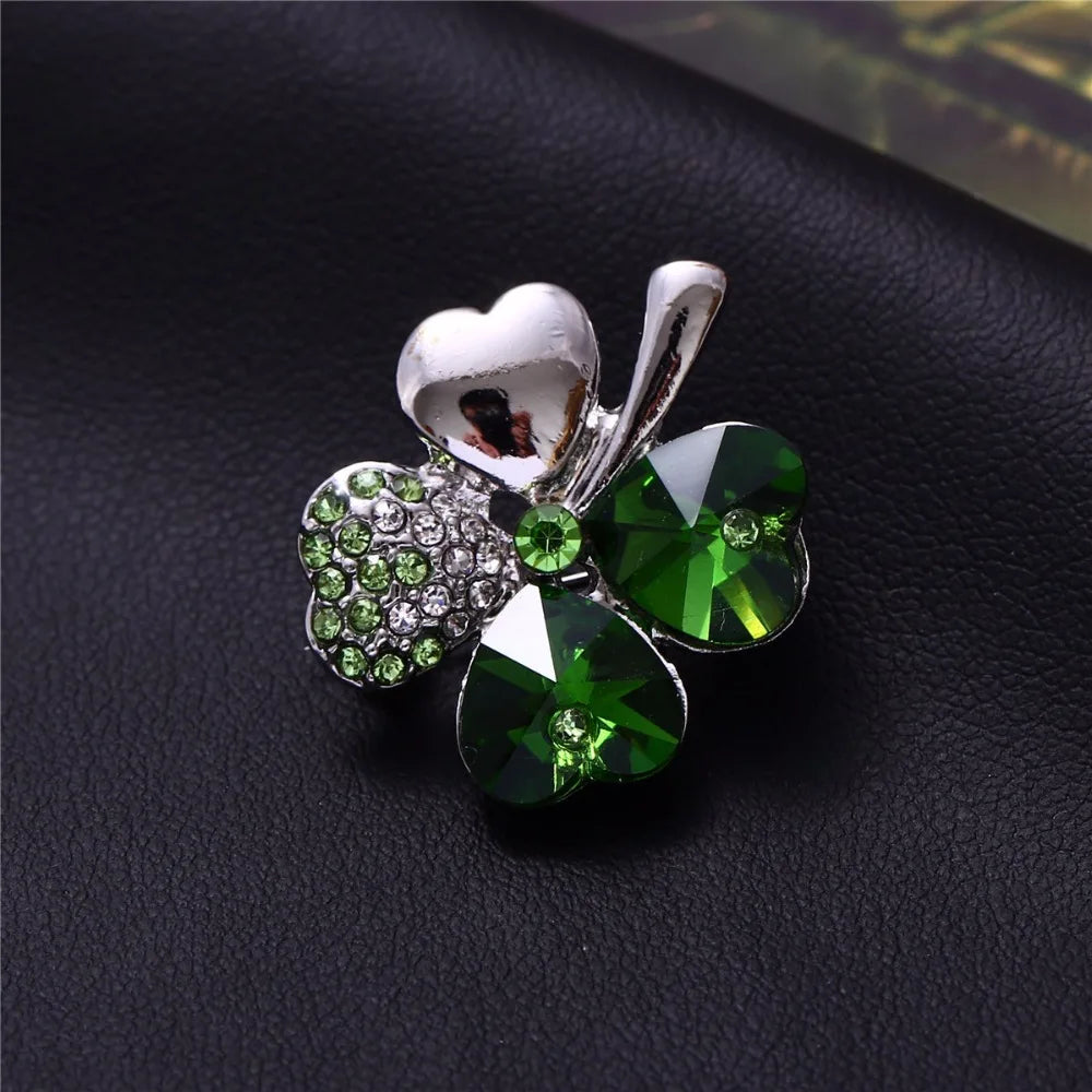 women`s day gift new factory Wholesales Austrian Crystal four leaf clover Brooch women accessories fashion jewelry 9554 San Remo