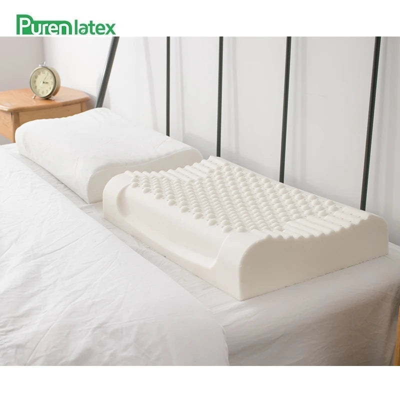 PurenLatex 60x40 Thailand Pure Natural Latex Pillow Remedial Neck Protect Vertebrae Health Care Orthopedic Pillow Slow Rebound San Remo