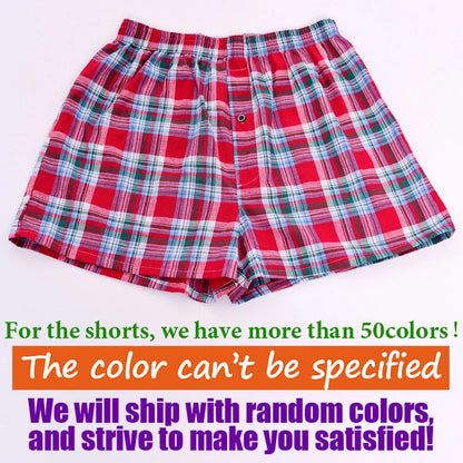 5Pieces/lot High Quality Plaid Men Shorts Mens Summer beach shorts Cotton Short Boxers for male Homme Boxer Loose Panties S-XXXL