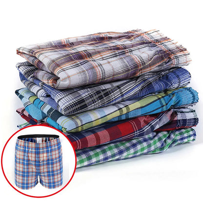5Pieces/lot High Quality Plaid Men Shorts Mens Summer beach shorts Cotton Short Boxers for male Homme Boxer Loose Panties S-XXXL