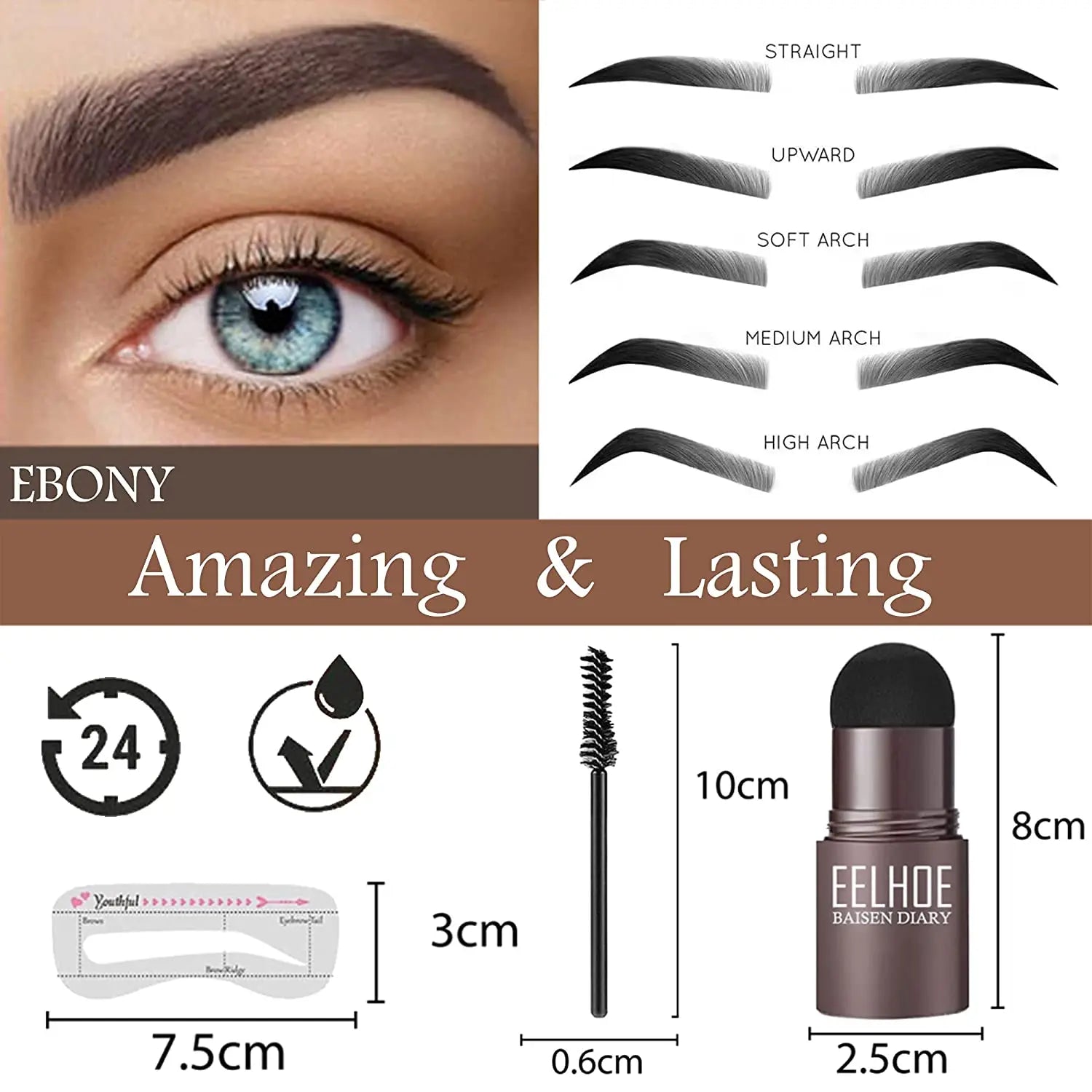 New Brow Stamp Kit Reusable Head Eyebrow Powder Stencil Kit Makeup Shadow Stick One Step Eyebrow Shaping Long Lasting Stamp Kit San Remo Shops