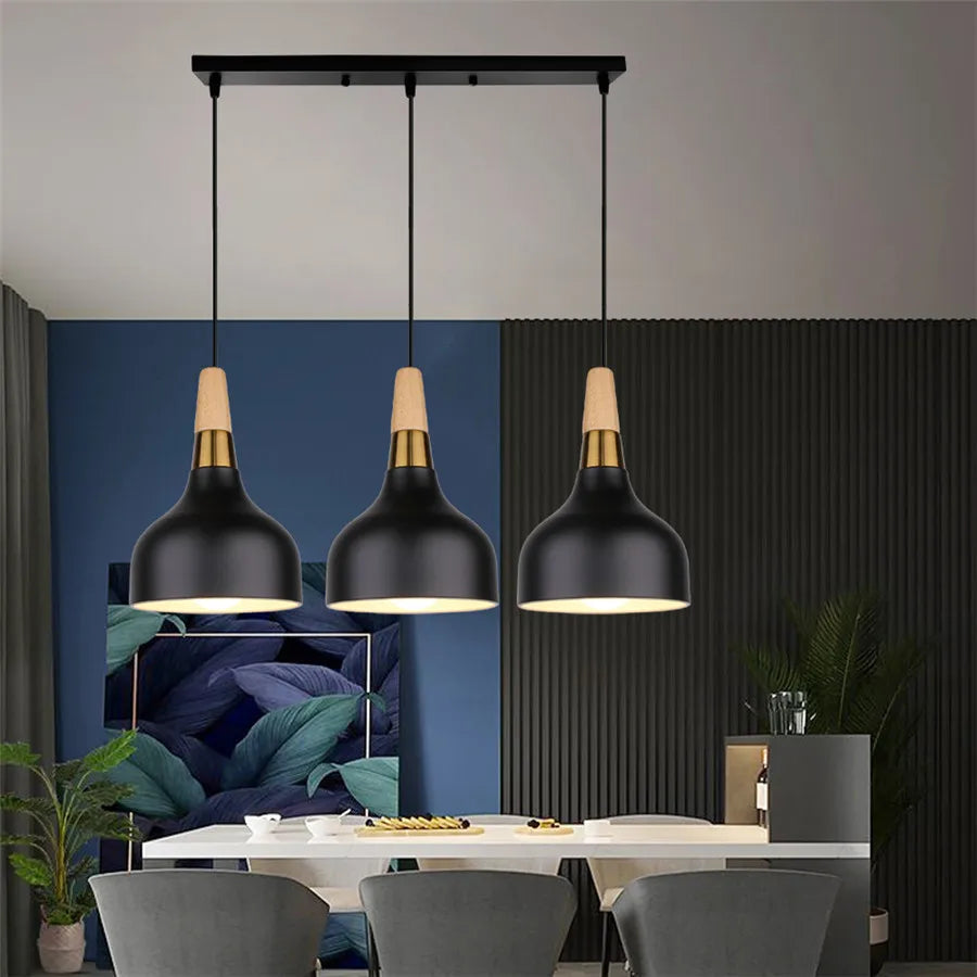 Solid Industrial Modern Metal Pendant Lights 3-Heads Pendant Lamp Nordic Loft Kitchen Lamp Room Restaurant Lighting Fixture San Remo Shops