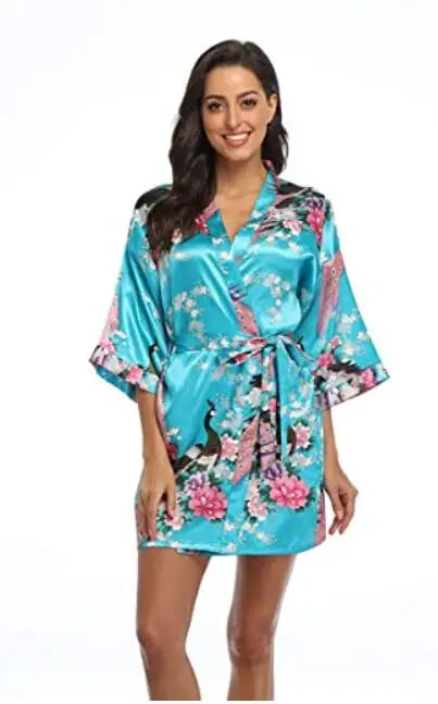 Fashion Satin Robe Female Bathrobe Sexy peignoir femme Silk Kimono Bride Dressing gown sleepwear Night Grow For Women