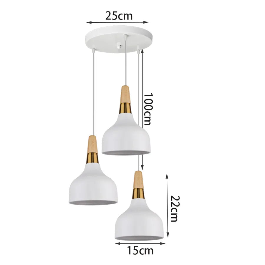 Solid Industrial Modern Metal Pendant Lights 3-Heads Pendant Lamp Nordic Loft Kitchen Lamp Room Restaurant Lighting Fixture San Remo Shops