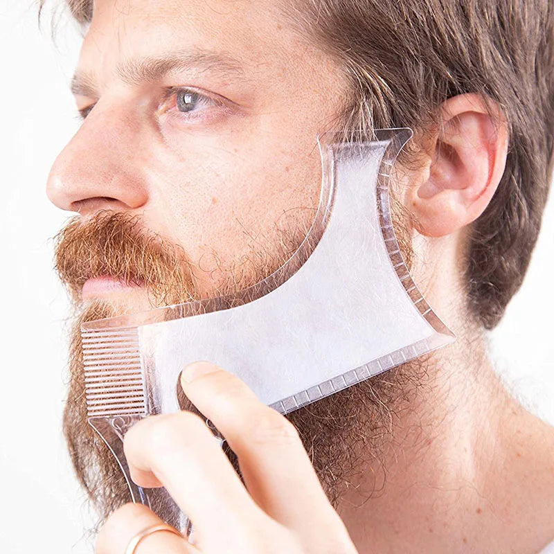 Men Beard Shaping Styling Template Comb Transparent Men's Beards Combs Beauty Tool for Hair Beard Trim Templates San Remo