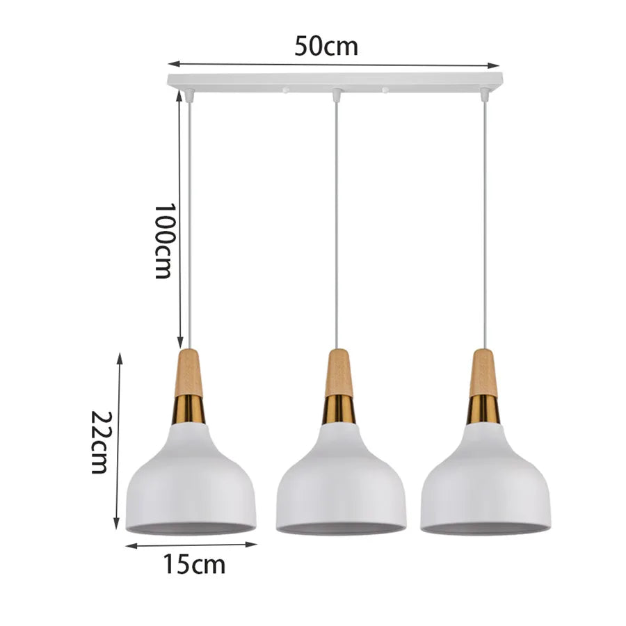 Solid Industrial Modern Metal Pendant Lights 3-Heads Pendant Lamp Nordic Loft Kitchen Lamp Room Restaurant Lighting Fixture San Remo Shops