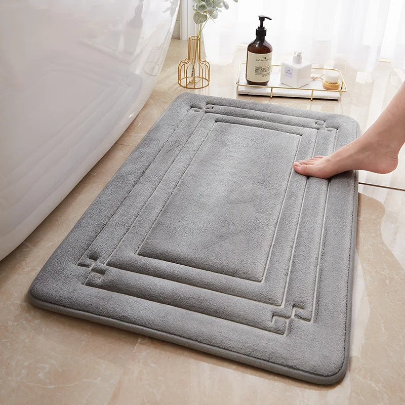 Memory Foam Bathroom Mat Carpets Geometric Bath Mat Toilet Rugs Non-slip Water Absorption Doormat For Bathroom Feet Pad 50x80cm San Remo Shops