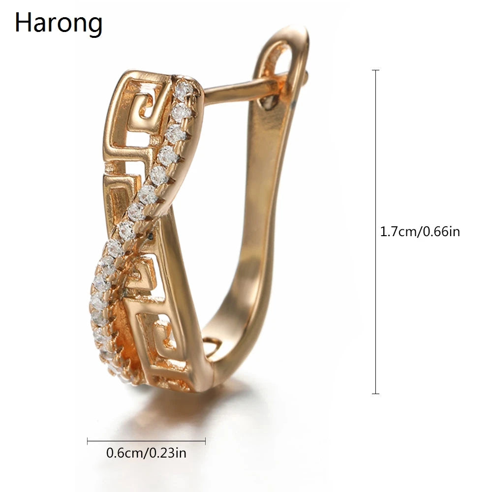 Fashion Copper Natural Zirconia Stud Earrings Metal Material Quality Female Wedding Jewelry Earrings Accessories Gifts San Remo