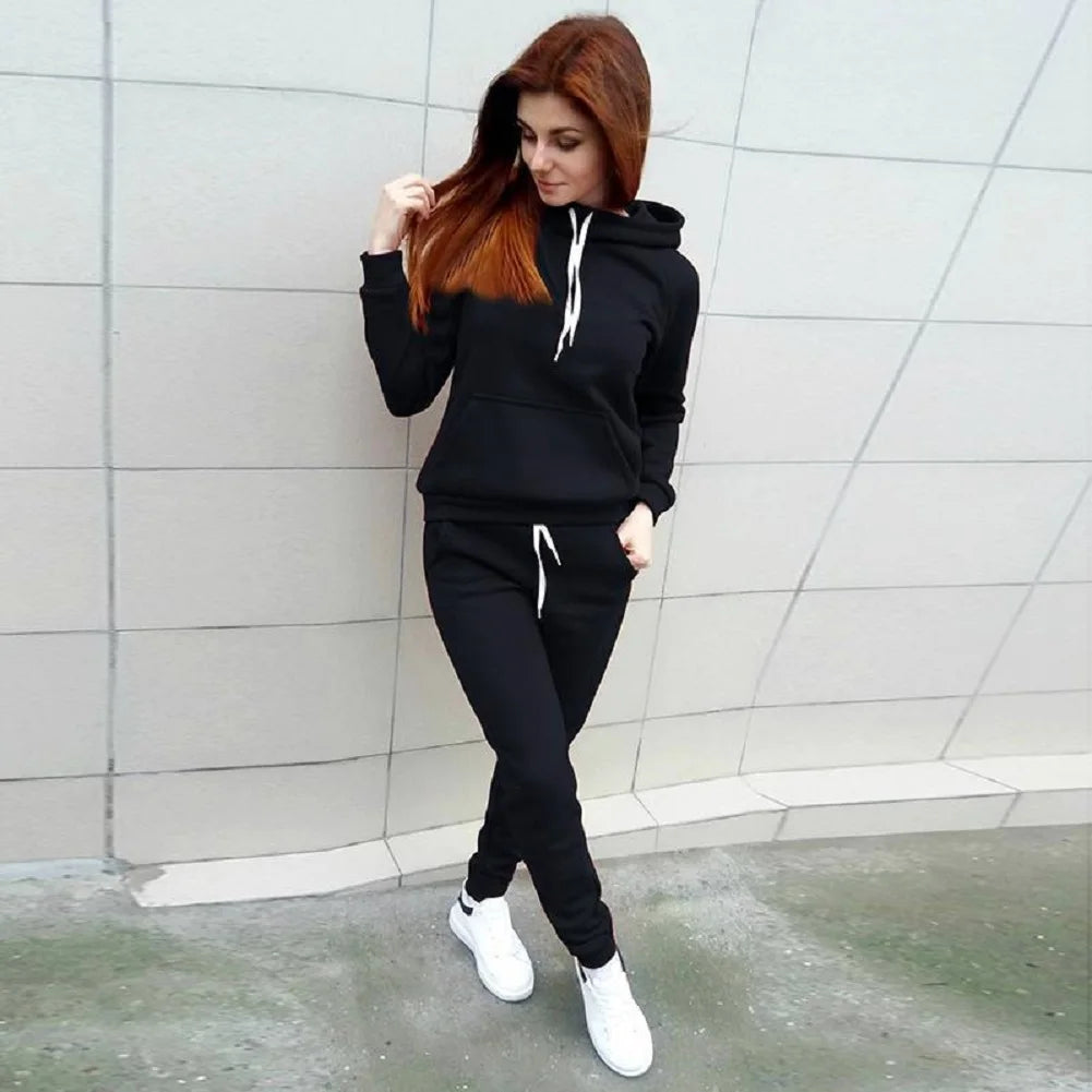 Casual Sweatshirt Ladies Sweat Suit Jogging Set Elegant Women Set Hoodies Sports Tops Pants Run Tracksuit Hot Sale