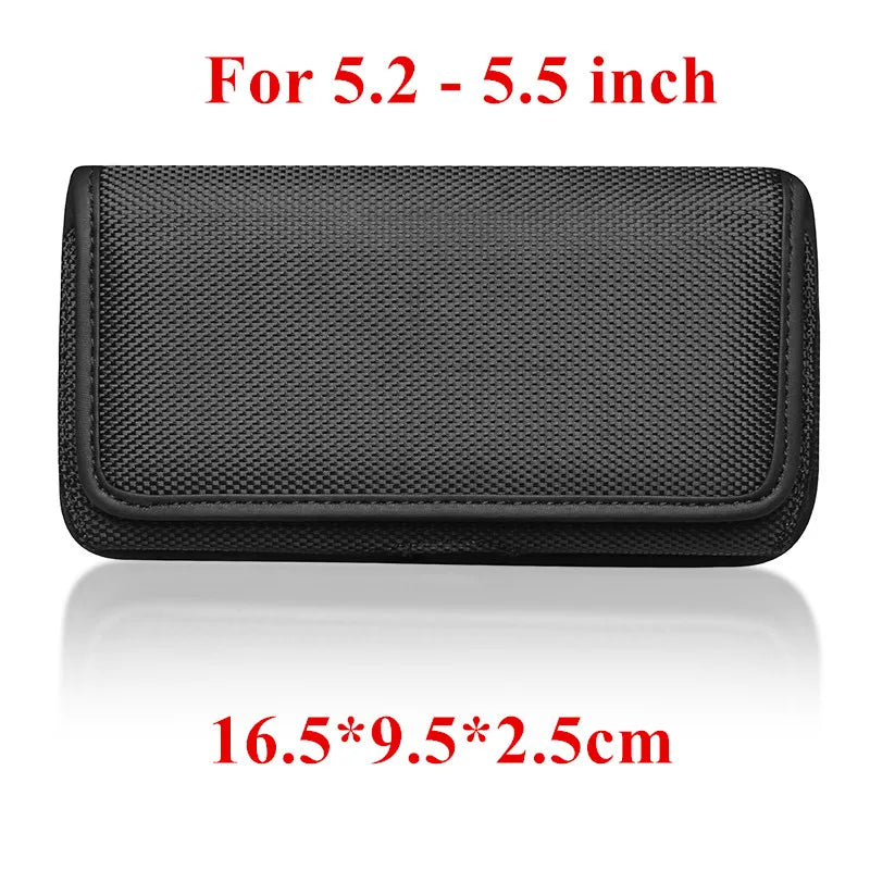 Phone Holster Case Nylon Cell Phone Belt Clip 3.5-6.3 inch  Pouch Carrying Case Waist Bag for iPhone 13 12 Samsung Galaxy Xiaomi