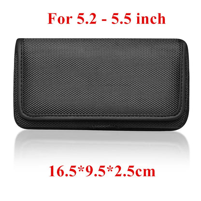 Funda de nailon para teléfono móvil con clip para cinturón de 3,5 a 6,3 pulgadas, funda de transporte, riñonera para iPhone 13, 12, Samsung Galaxy y Xiaomi