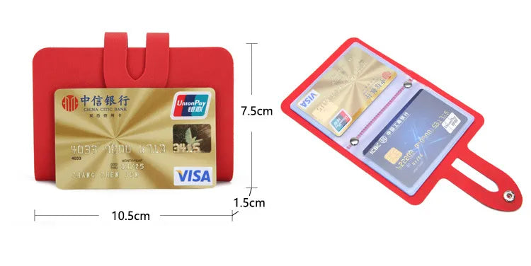 1PCS PU leather soft card holder color multi-card holder male and female bank card holder simple travel solid color small gift San Remo