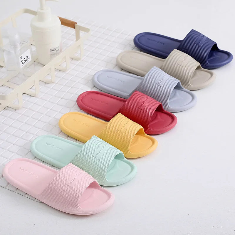 Women Indoor Floor Flat Shoes Summer Non-slip Flip Flops Bath Home Slippers Female Slipper Comfortable Zapatillas de hombre Desers