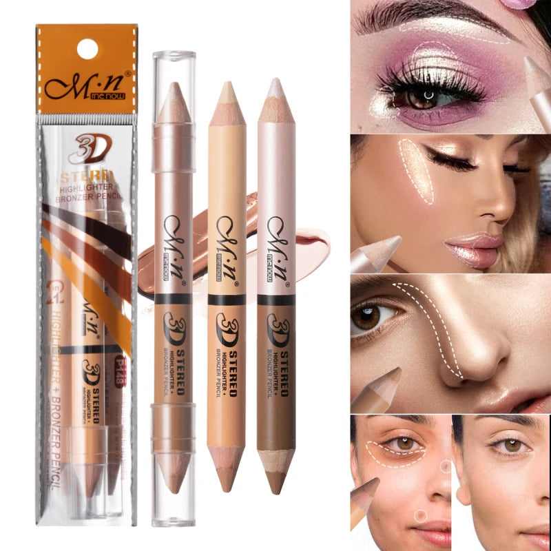 Face Highlighter Concealer Pencil Acne Scars Cover Useful Eye Nose Face Contour Double End Two Function Stick Makeup Tool TSLM1 San Remo