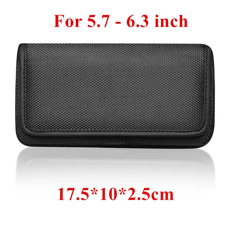 Phone Holster Case Nylon Cell Phone Belt Clip 3.5-6.3 inch  Pouch Carrying Case Waist Bag for iPhone 13 12 Samsung Galaxy Xiaomi