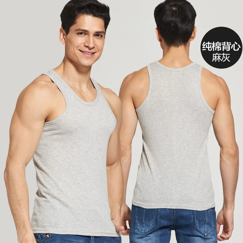 HOT Sale Men's Casual Tank Tops Summer Bodybuilding Sleeveless Vest Square Collar Fashion Male Tees Workout Vest Factory Outlet San Remo