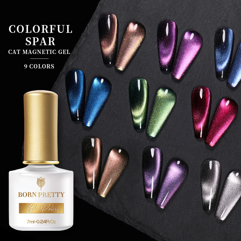 BORN PRETTY Cat Magnetic Gel Nail Polish  Gel Semi Permanent Soak Off Magnet Jade Spar Effect Gel All for Manicure San Remo