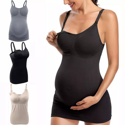 Breastfeeding Vest High Elastic Upper Button Buckle Maternal Nursing Bra Vest Nursing Underwear Premama Maternity Dresses Desers