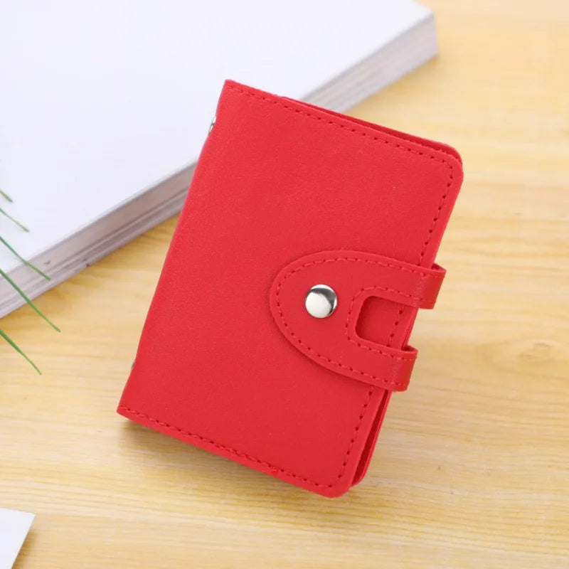 1PCS PU leather soft card holder color multi-card holder male and female bank card holder simple travel solid color small gift San Remo