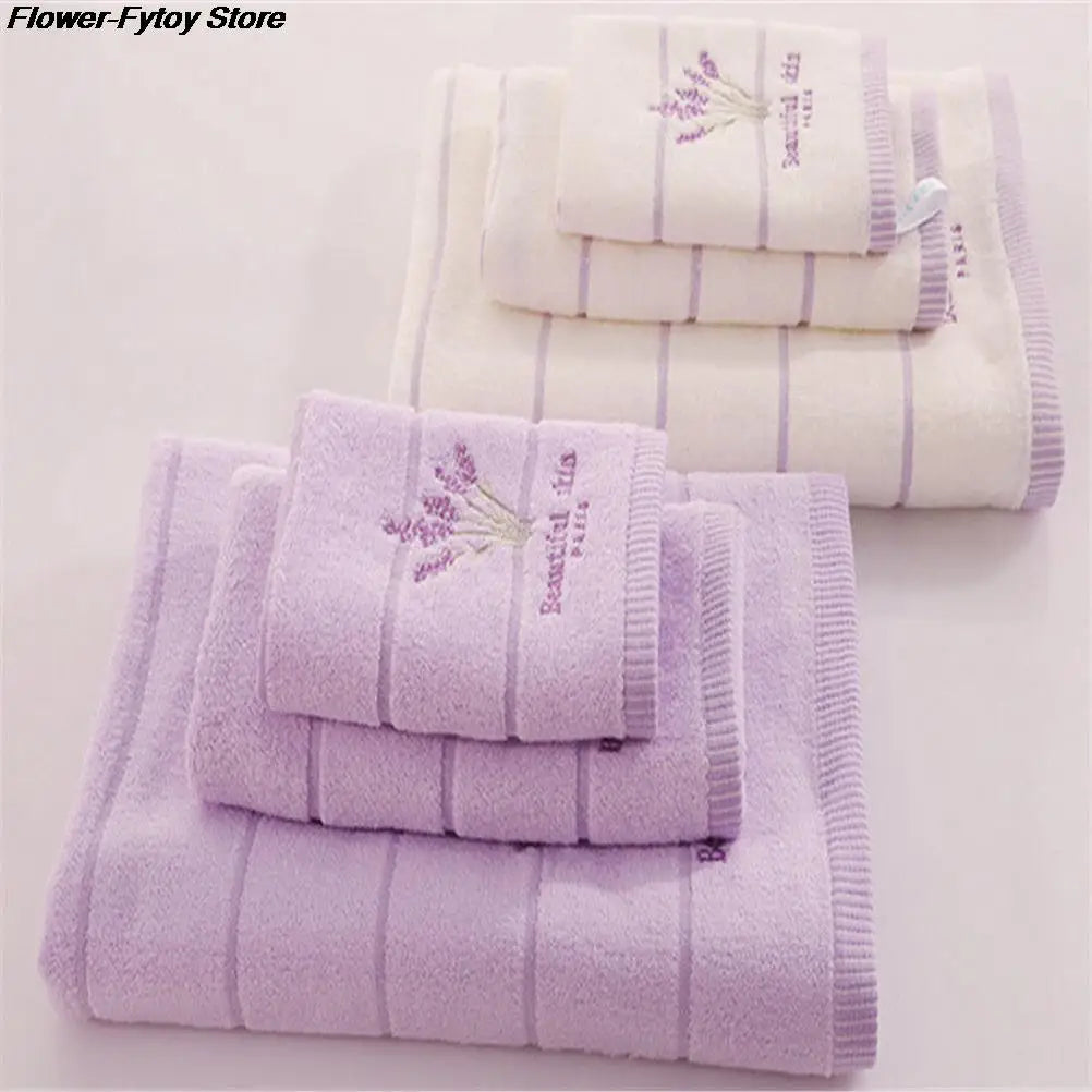 33*74cm Embroidery Towels Beautiful Skin Lavender Flowers Cotton Fabric Fragrant Smell Washcloths Towels San Remo Shops