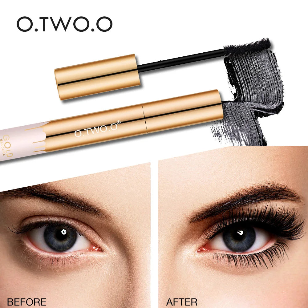 O.TWO.O 3D Mascara Lengthening Black Lash Eyelash Extension Eye Lashes Brush Beauty Makeup Long-wearing Gold Color Mascara San Remo