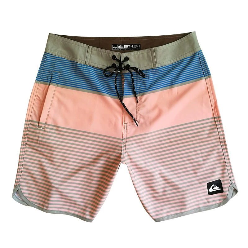 Quiksilver Beach Pants Shorts Swimming Trunks Loose Quick-Drying Thin Stripes K-style Summer Export Men's Swimming Trunks