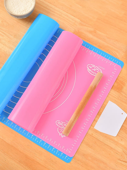 Dough Kneading Silica Gel Pad For Home Food Grade Dough Mat Non Slip Anti-Stick Rolled Flour Mat Heatproof Baking Mat