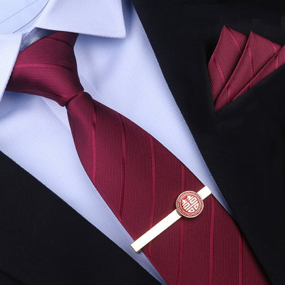 Red Zipper Wedding Suit Business Tie