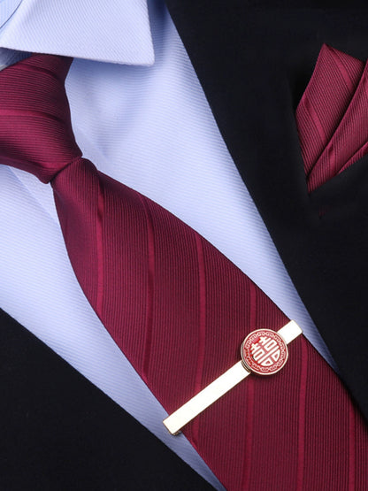 Red Zipper Wedding Suit Business Tie