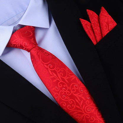 Red Zipper Wedding Suit Business Tie