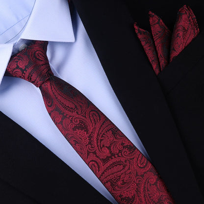 Red Zipper Wedding Suit Business Tie