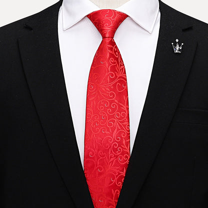 Red Zipper Wedding Suit Business Tie
